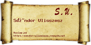 Sándor Ulisszesz névjegykártya